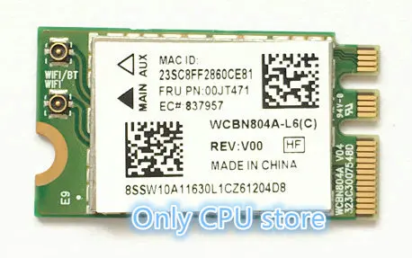 Для QCNFA34AC Беспроводная 802.11AC + Bluetooth 4 0 M.2/NGFF карта для B70-80 yoga3 14 Серия FRU 00JT471 |