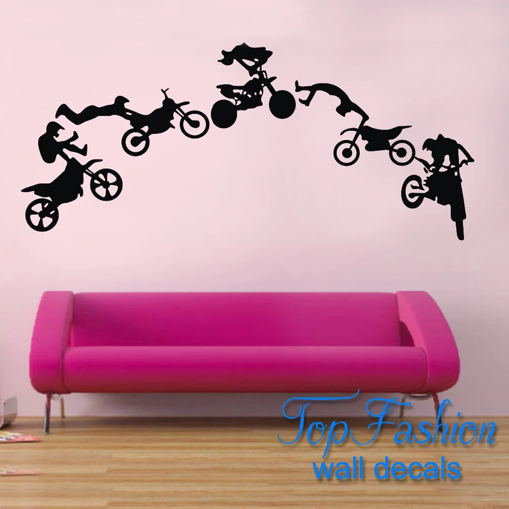 Motorcycle Stunt wall sticker motorbike poster wall decal Vinyl