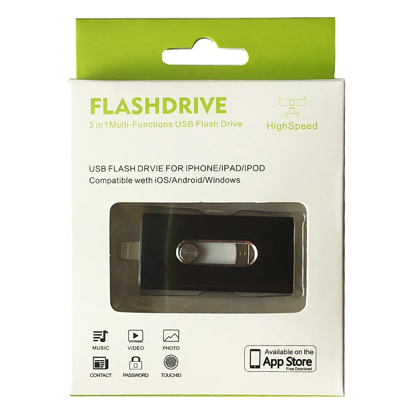 OTG USB флеш накопитель Richwell для iPhone X/8/7/7 Plus/6/6s/5/SE металлическая Флешка ipad HD карта