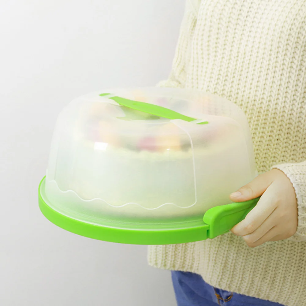 

Behogar 30cm Round Cake Box Container with Lid Secure Closure for Preserving Transportation Pastry Quantity 1 Random Color