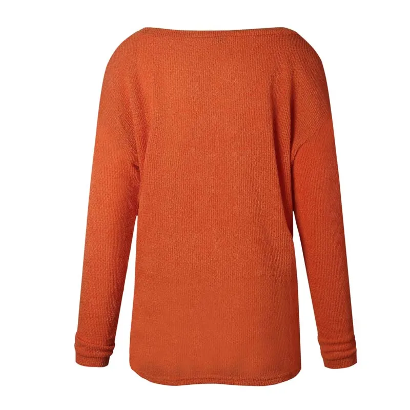 Осенний сексуальный вязаный свитер с v-образным вырезом для женщин, пуловеры больших размеров, женский зимний свитер пуловер, женские свободные свитера, больше размера 4xl