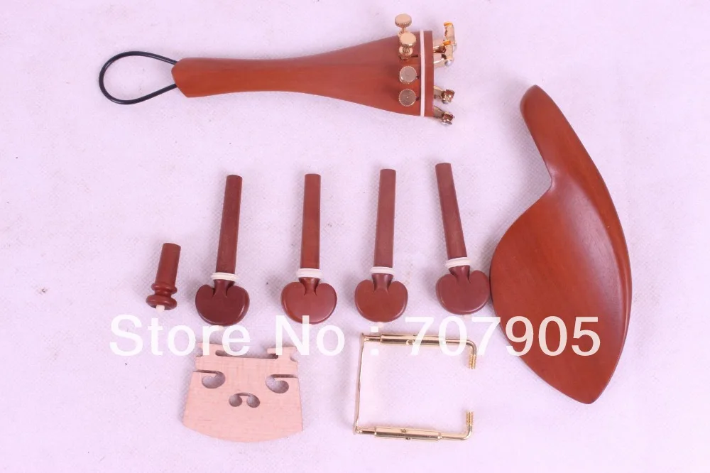 

New 4/4 violin jujube parts,tailpiece tuner peg chinrest bridge chinrest clamp #E31-4