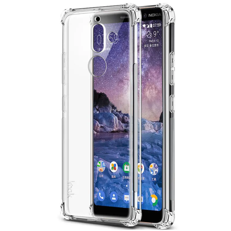

IMAK sFor Nokia 7 Plus Case Silicon Corners Airbag Shock-Proof Case Soft TPU Back Cover Case For Nokia 7 Plus Dual