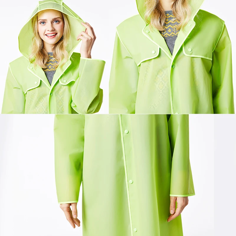 17.2018 Cheap to carry Fashion soft transparent  Plastic Thick Rainwear Unisex Woman men Waterproof Long Raincoats 