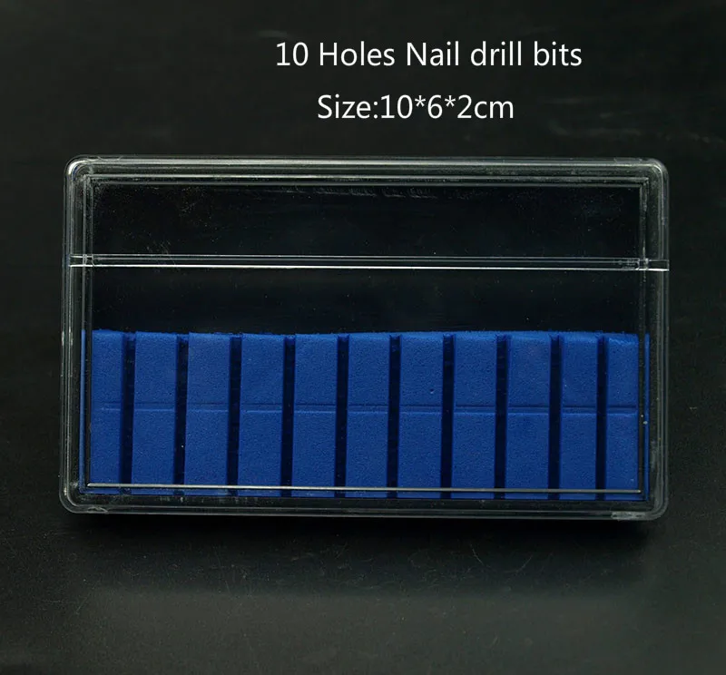 

Easy Nail 10 Slots Storage Box For Nail Drill Bit Files Holder Container Case Display Organizer Acrylic Manicure Tool