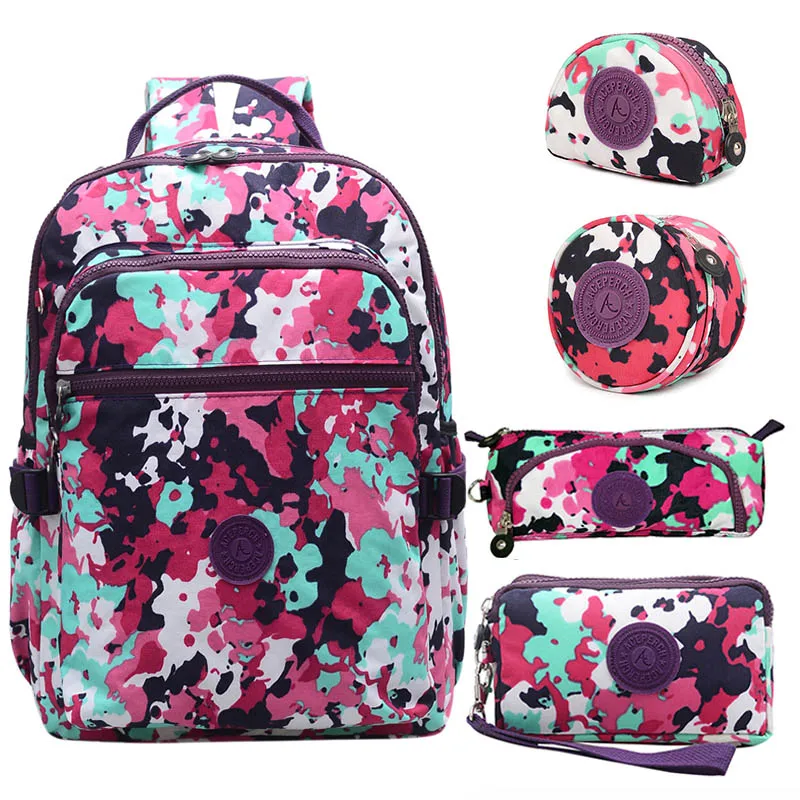 5 pieces Clouds ACEPERCH Повседневный школьный рюкзак для подростков Mochila Escolar дорожные школьные сумки рюкзак для ноутбука с брелок "Обезьяна" - Цвет: 5 pieces Clouds