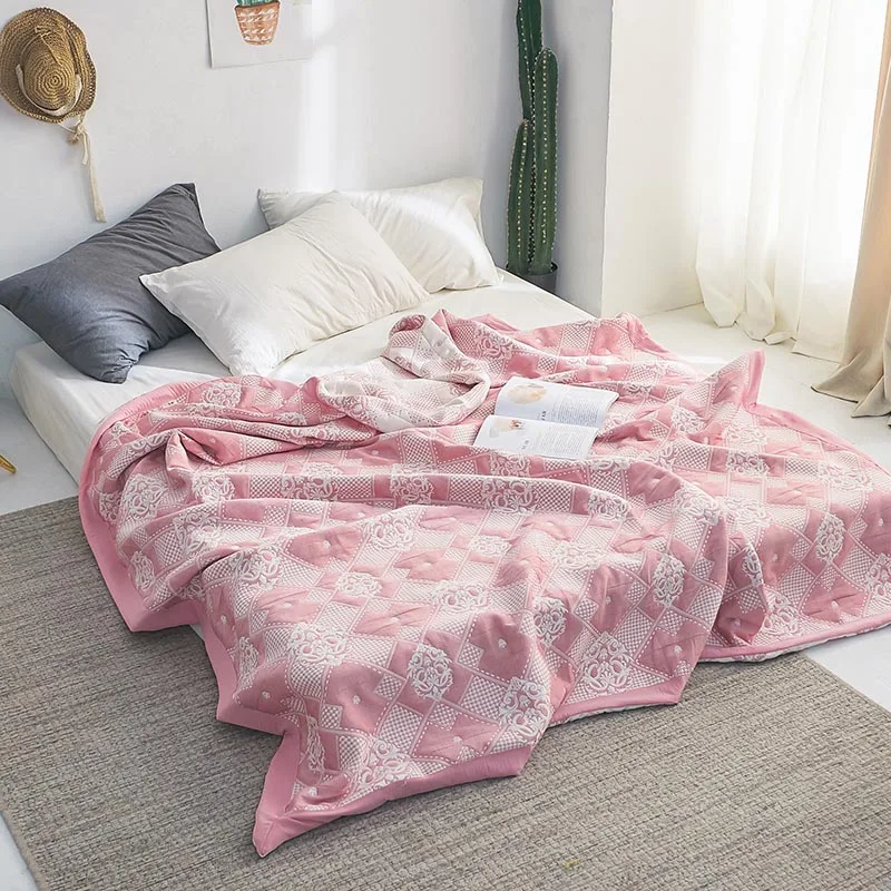 Домашний текстиль размер полный печатных одеяло 200x230 см королева стеганые летние одеяла взрослые постельные принадлежности один кусок - Цвет: qingsha