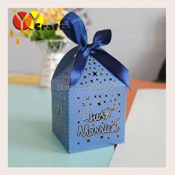 

Home and garden supply romantic party diy decoration deep royal blue wedding candy box