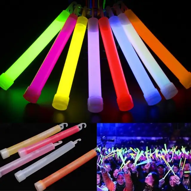 5 pcs Rave Christmas Halloween Glow Sticks With Hook Party Festivity Light Lanyard Assorted Decor