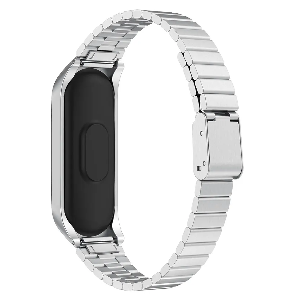 Браслет mi Band 3, металлический ремешок из нержавеющей стали для часов Xiaomi mi Band 4, аксессуары для браслетов mi band 4, умный Браслет - Цвет: Silver