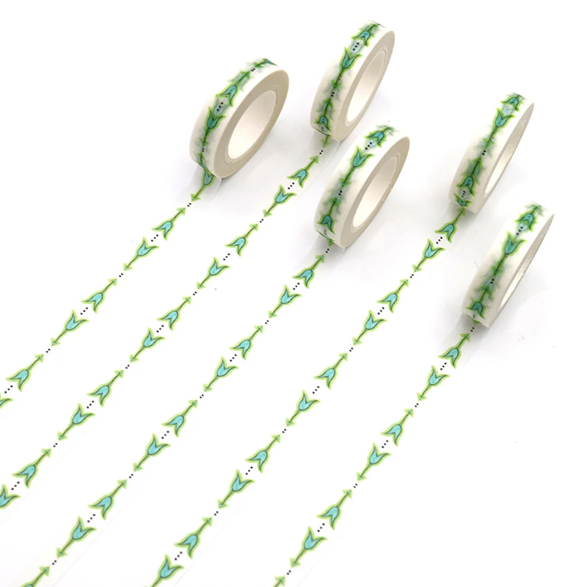 1 PCS Creative Green Colored Arrow Pattern Washi Tape Decorative