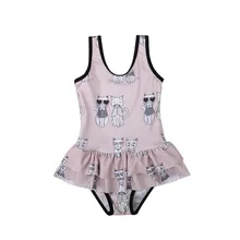 Doldollplus/детский купальный костюм для девочек, Цельный купальник, модная пляжная одежда с героями мультфильмов, купальники для маленьких девочек, детская одежда