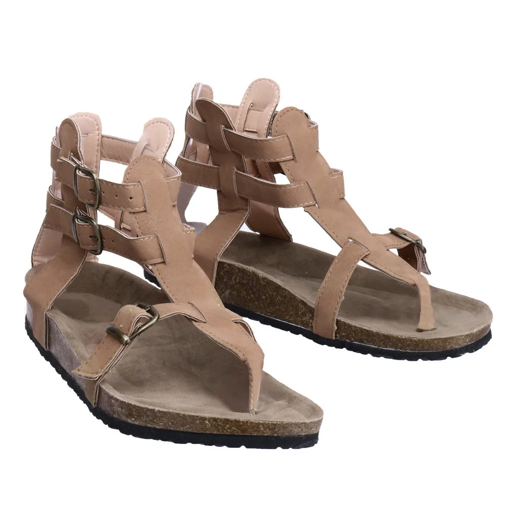 YOUYEDIAN/женские сандалии-гладиаторы из мягкой кожи; повседневная Летняя обувь в римском стиле; женская пляжная обувь на плоской подошве; римские тапочки;#515g40