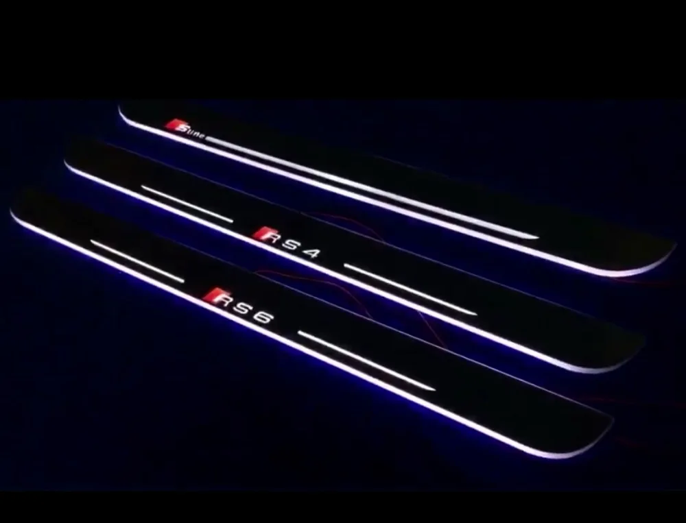 

Qirun led moving door scuff sill light plate overlays linings pathway lamp for Audi rs4 rs6 rs7