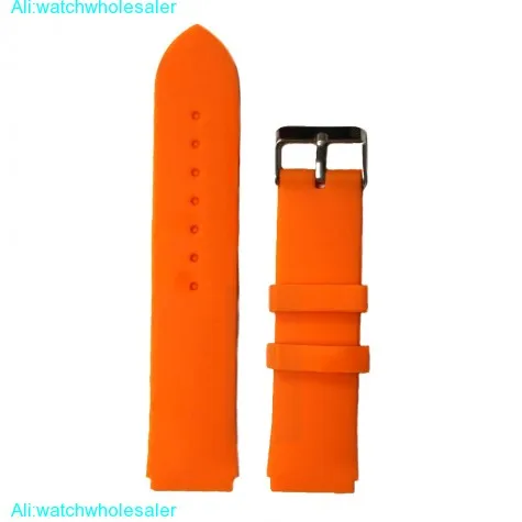 22mm Paprya Orange Silicone Jelly Rubber Boy Girl Watch Band Straps WB1061H22JB