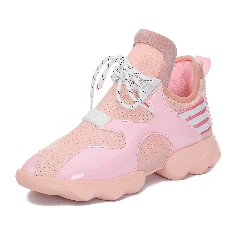 WXWSWZ/Новинка года; сезон весна; обувь для отдыха; обувь для фитнеса и бега; Женская дышащая обувь; модная женская обувь - Цвет: Розовый