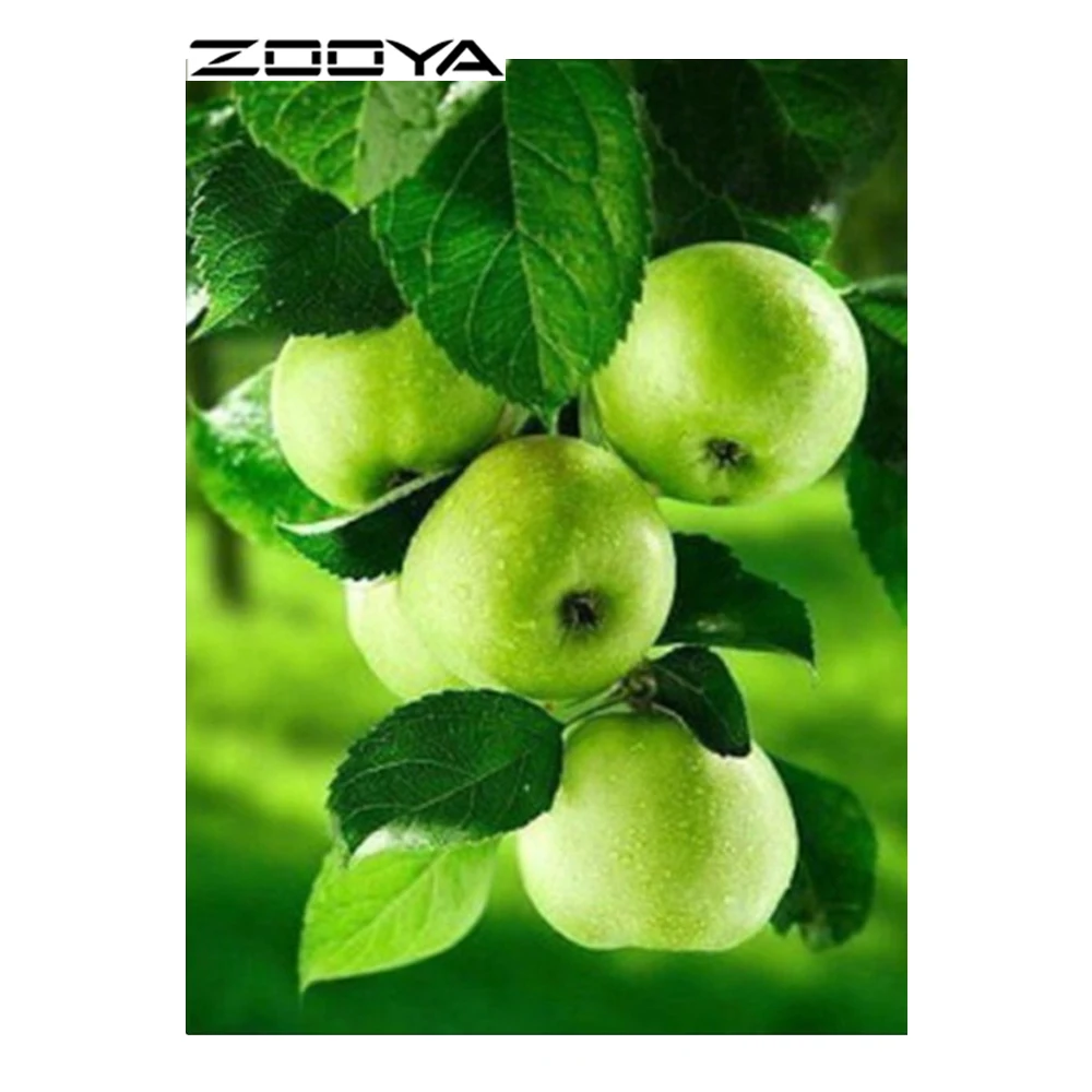 

ZOOYA Diamond Painting Fruits Apples Full Diamond Embroidery Pattern Rhinestones Diamond Mosaic Kit Decor Needlework Craft RF826