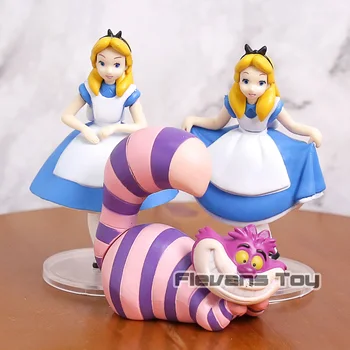 

Alice & Cheshire Cat PVC Figures Collectible Model Toys Dolls Kids Girls Gift 3pcs/set
