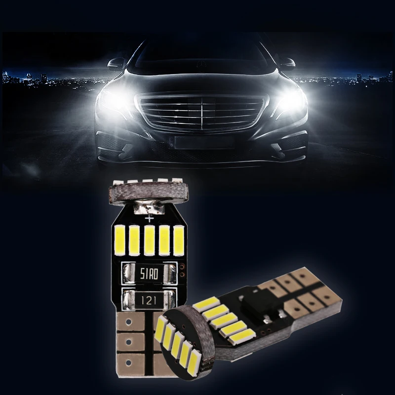 2 х Canbus Автомобильный светодиодный светильник T10 W5W 4014 SMD боковой парковочный для