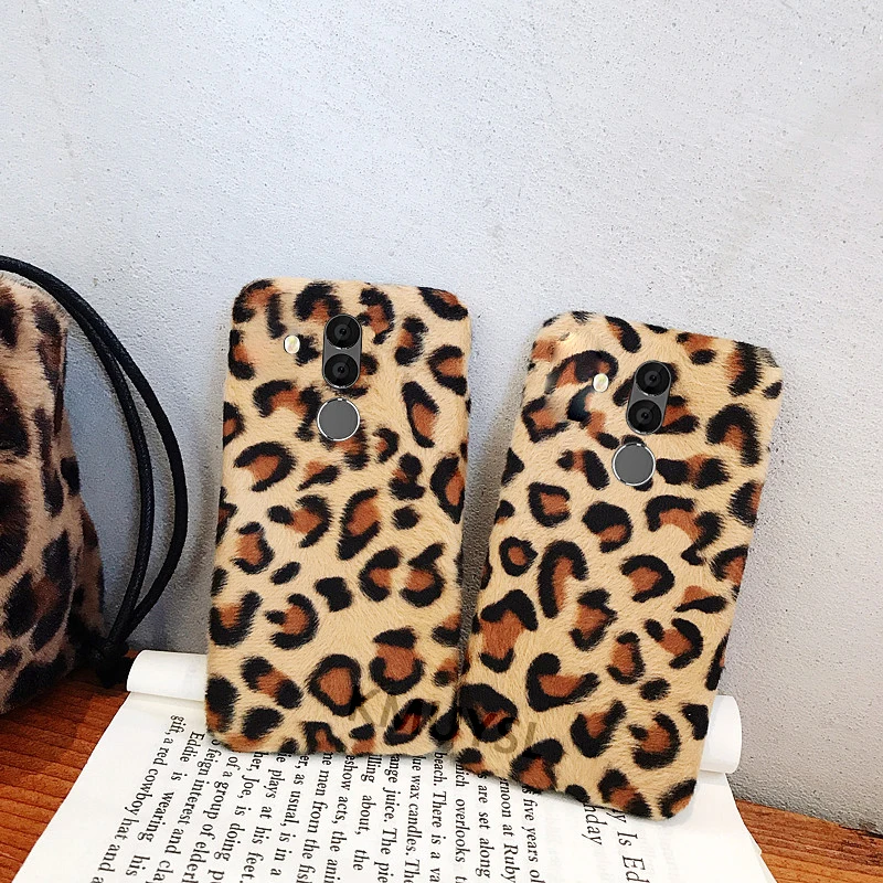 

Leopard Print Warm Fur Case For Huawei Mate 20 10 lite P20 P10 P Smart Plus Nova 3i 3 Honor 7A 7C Pro 8X Y9 2019 Soft TPU Cover