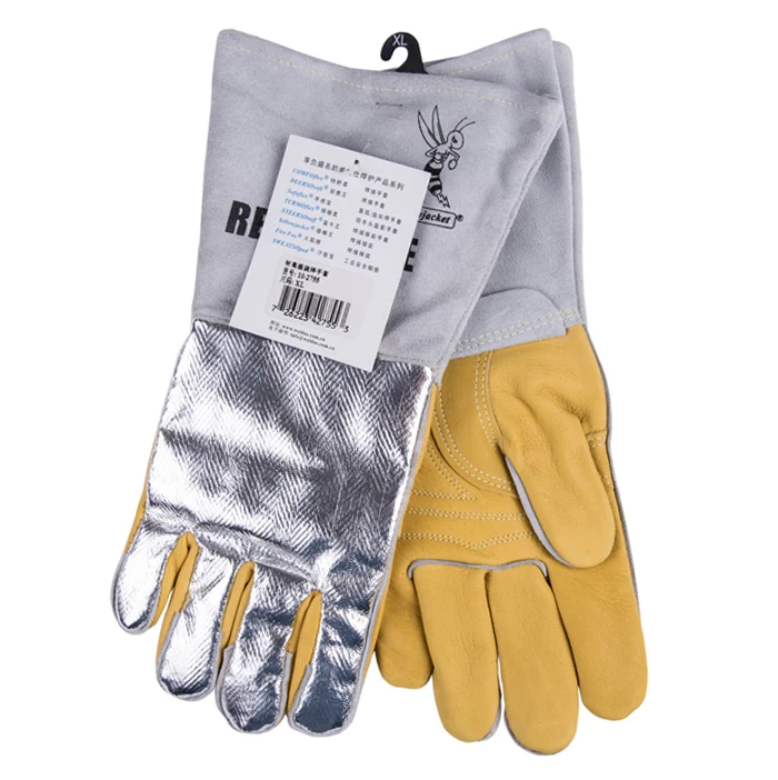 Leather Welding Gloves 350 Degree Celsius 662F Heat Resistant BBQ