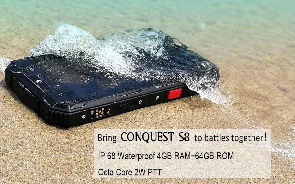 Conquest S8 смартфон IP68 водонепроницаемый ударопрочный 4 Гб ОЗУ 64 Гб ПЗУ MTK6755 Восьмиядерный Android 6,0 6000 мАч аккумулятор мобильный телефон