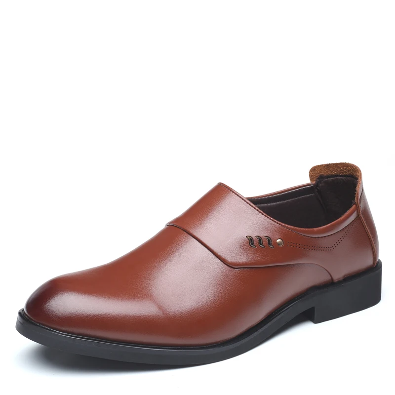 classic leather mens dress shoes luxury brand slip on male footwear wedding work flat office formal italian oxford shoes for men