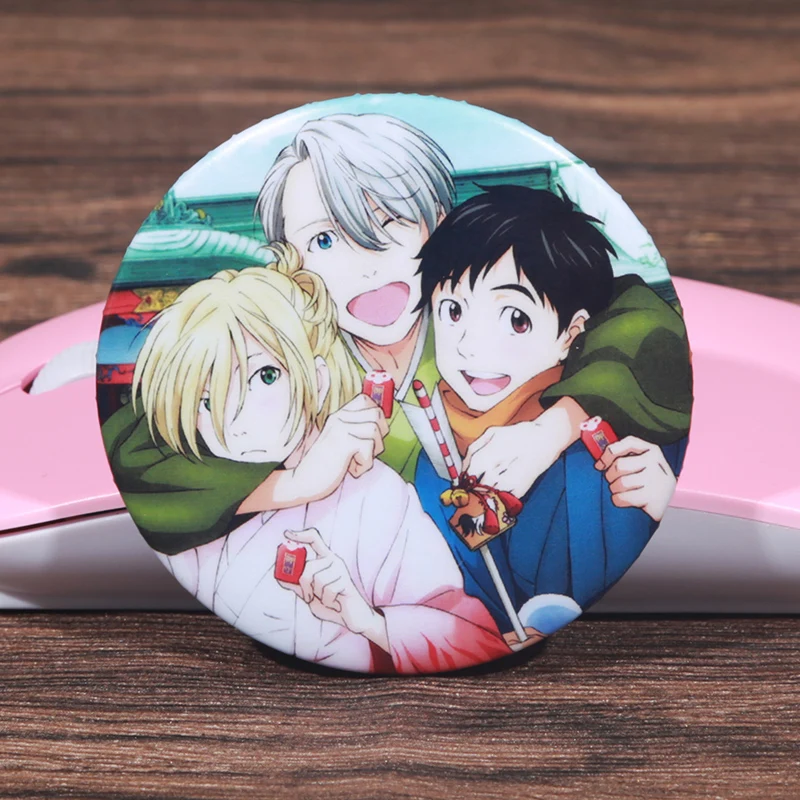 

FFFPIN 5.8cm Big Japan Anime Cloth Brooch Fashion Sport Cartoon Coin Badge Breastpin Ornament Pins YULI on Ice Home USA Decor