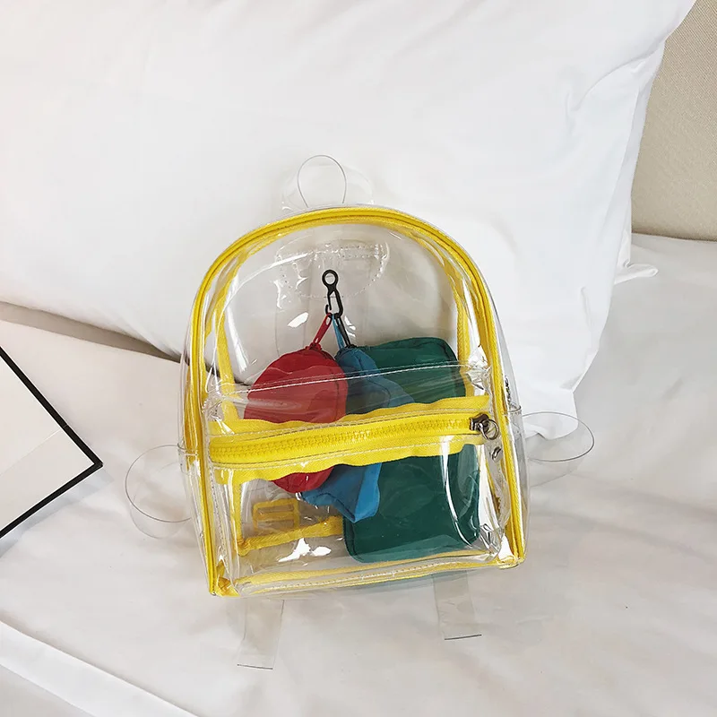 

Summer 2019 Transparent Backpack Interior Zipper Plastic Jelly Bag Mini Shoulder Bag