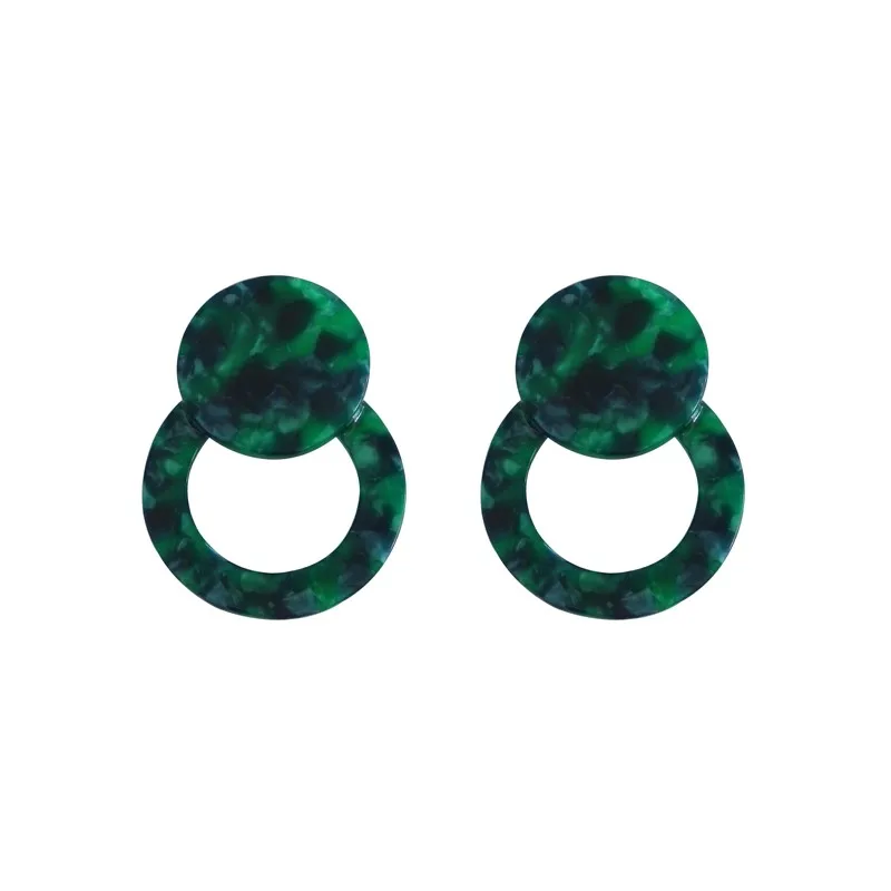 

Bilandi tide tide woman exaggerated personality large circle round earrings acetic acid plate acrylic colorful earrings