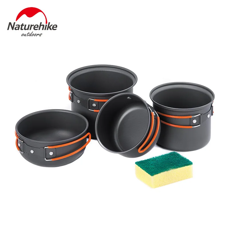 Naturehike al aire libre camping Utensilios de cocina portátil cubiertos de picnic mochilero Utensilios cuatro combinación Vajilla tazón pan pot Set Naturehike al aire libre camping Utensilios de cocina portátil cubiertos de picnic mochilero Utensilios cuatro combinación Vajilla tazón pan pot Set