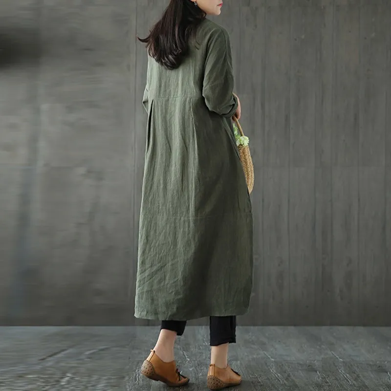 2018-Plus-Size-Maxi-Summer-Cotton-Linen-Elegant-Dress-For-Women-Long-Sleeve-Casual-Party-Club2