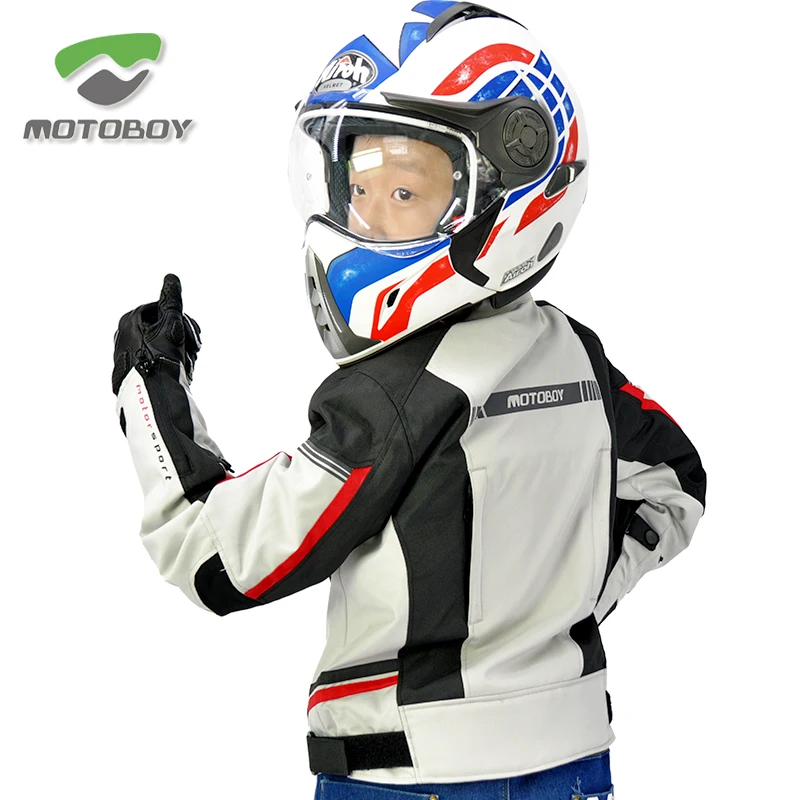 

MOTOBOY Children baby Teenagers Motorcycle Bike Jacket with Waterproof and Warm Liner and CE Protectors for 4 Season Jacket