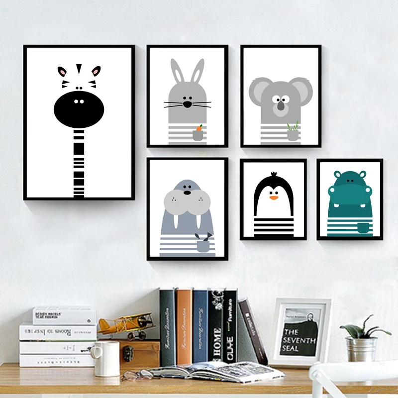 Outstanding frog decor for baby room Animal Canvas Painting Penguin Bunny Koala Nursery Wall Art Hippo Walrus Frog Prints Baby Room Minimalist Decor Artanimal Aliexpress