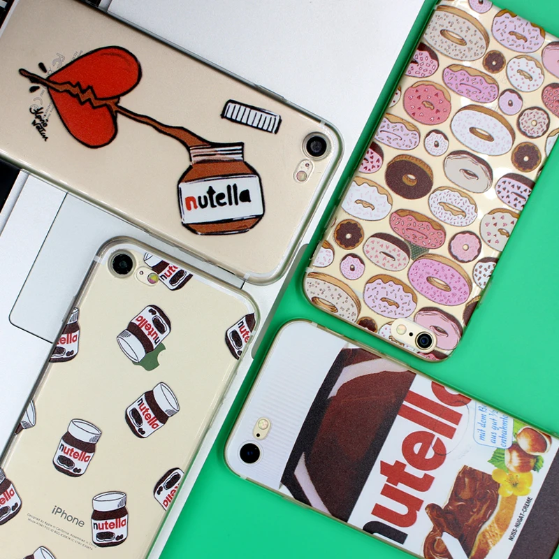 Nutella Сердце чехол для iPhone 5 5S 6 6 S 7 Plus чехол s пончики для samsung Galaxy S3 S6 S7 край S8 плюс J5 A5 Grand Prime чехол