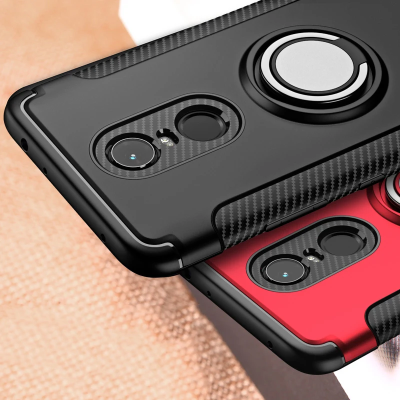 For Xiaomi Redmi 5 Plus Case Note 5 Pro Hybrid Silicone PC Rugged Armor Metal Finger Ring Holder Xiomi Xiaomi Redmi5 Phone Cover