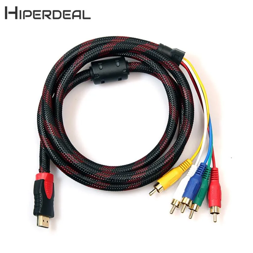 HIPERDEAL Новый 5ft HDMI к 5RCA Мужской Аудио Видео Компонент Конвертировать Кабель 1 5 м для