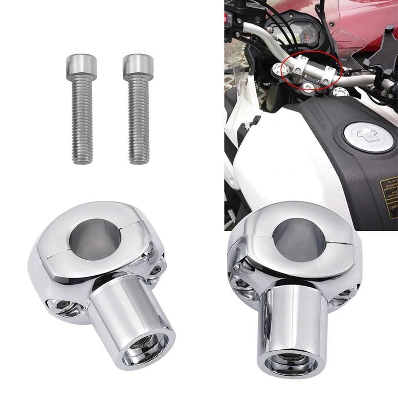 Motorcycle Universal Chrome 7/8" 22mm HandleBar Risers For Harley Honda