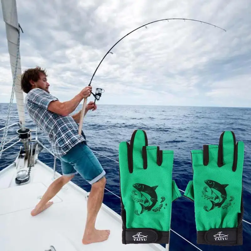 1 пара спортивные рыболовные перчатки 3 полупальцевые дышащие противоскользящие перчатки прочные уличные рыболовные принадлежности