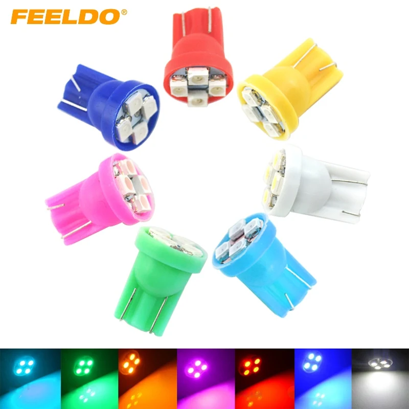 FEELDO 2 шт. Высокая мощность 1210 светодиодный 3528 4SMD T10/W5W/194/168 автомобильные