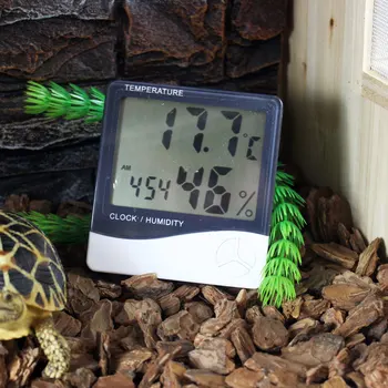 

LCD Electronic Ambient Reptile Thermometer Humidity Meter Digital Hygrometer With Alarm Clock For Weather Station Aquarium