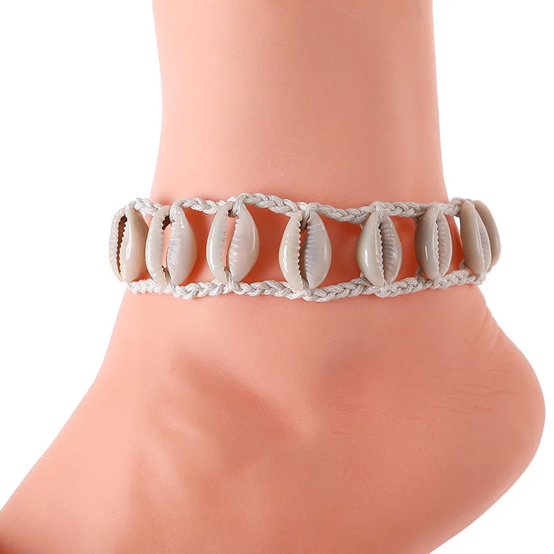 

SEDmart 2019 Fashion Summer Handmade Shell Anklet Bracelates for Women Handmade Weave Rope Chain Bohemian Jewelry Gifts