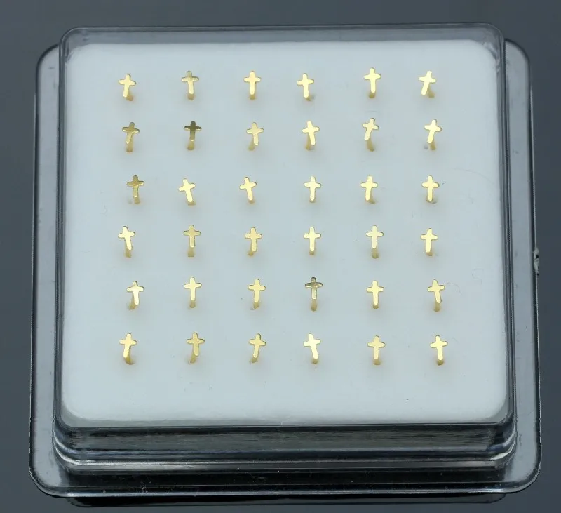

36 pcs/set 925 sterling silver straight post nose stud gold nose pin nose Piercing jewelry