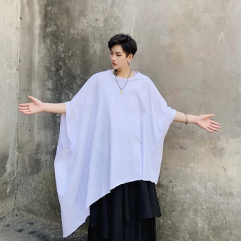 

Men Summer Tshirt Oversize Bat Short Sleeve Loose Casual Irregular T Shirt Male Women Streetwear Hip Hop Gothic Tees Shirts Tops