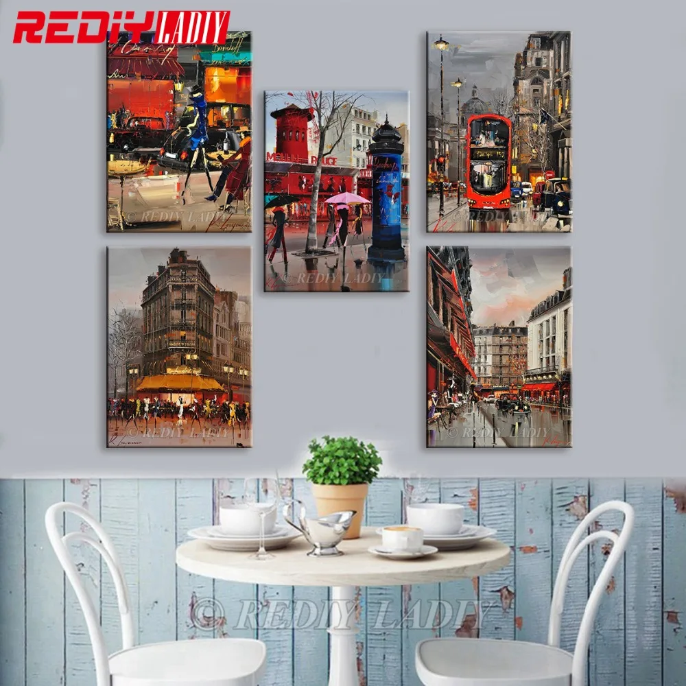 RF86484A  REDIY LADIY Diamond Painting City Street Landscape Full Square Diamond Embroidery Bead Diamond Mosaic Pasted Rhinestones Pattern