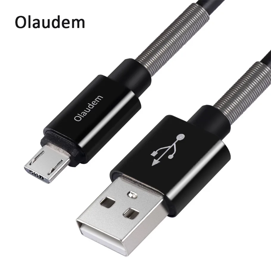 

Olaudem USB Cable Android Micro USB Cable Premium Spring USB Micro Cable 1m Data Microusb Cord For Charging Phone Cables CB088