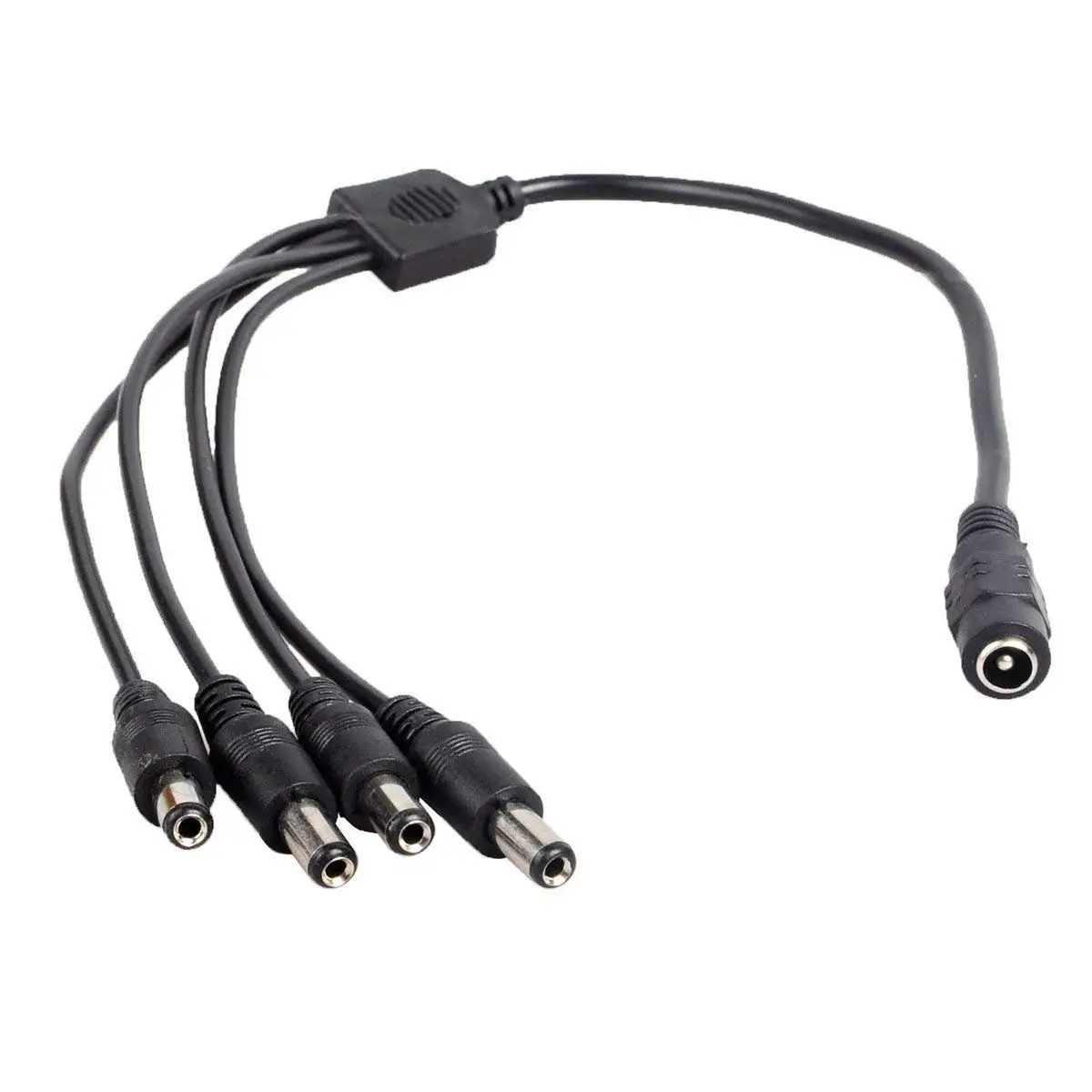 

1 to 4 Way Port DC Power Splitter Cable for CCTV Cameras DVR NVR LED Light Strip DC5.5 x 2.1mm, 1ft