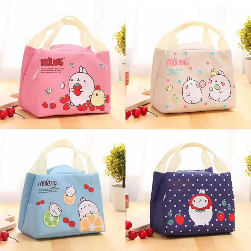 

Brand New Style Childrens Kids Lunch Bags Insulated Cool Bag Picnic Bag School Lunchbox Pink Blue