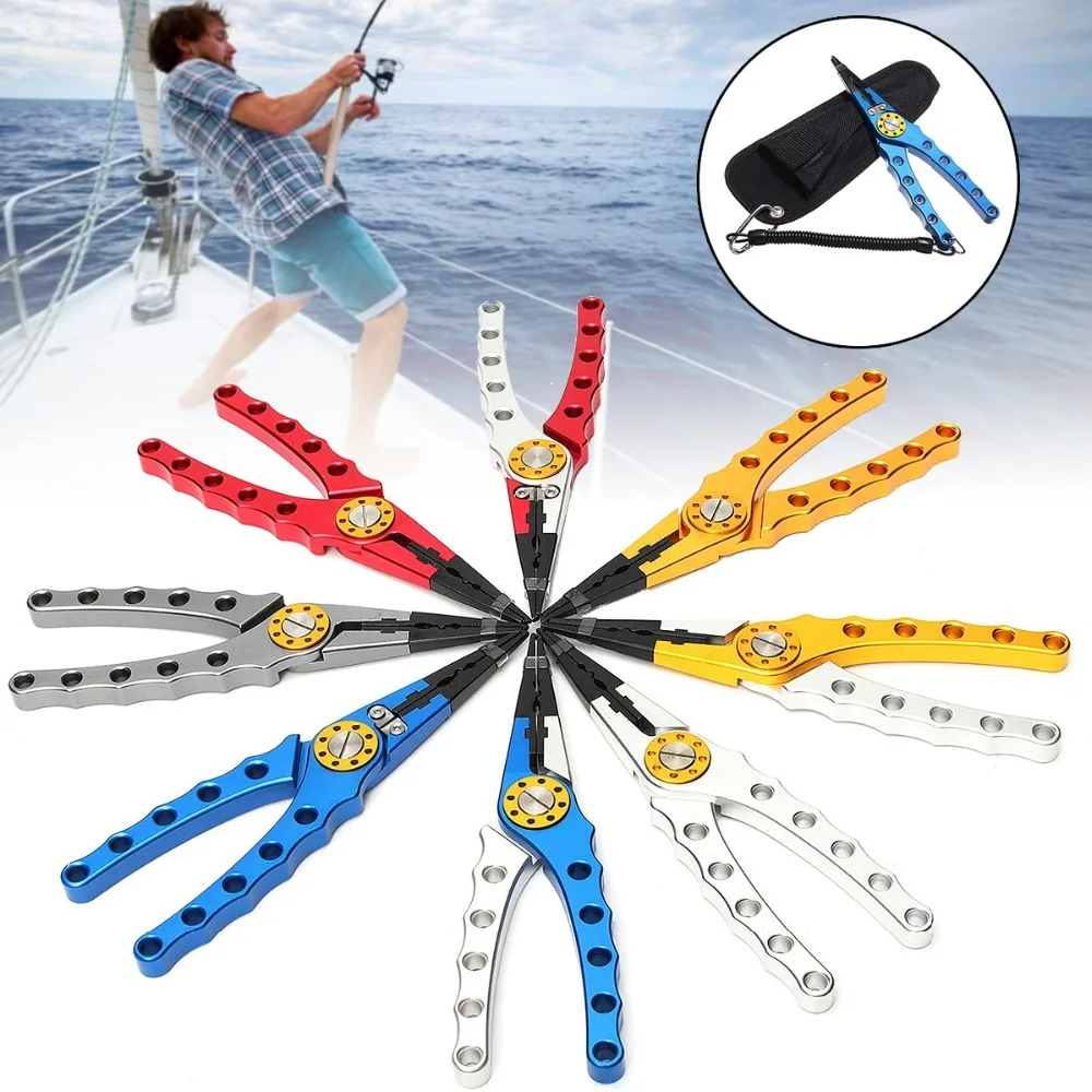 

Fishing Pliers Cutter Multi-function Aluminum Steel Tackle Hook Remover Line Tool Suits for Braided Fishing Mono Line