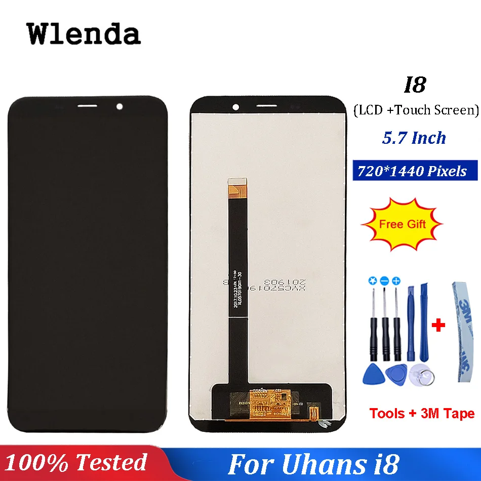 

Black For Uhans i8 LCD Display+ Touch Screen Digitizer Assembly Repair Parts For Uhans i8 Accessory+Tools+3M Tape